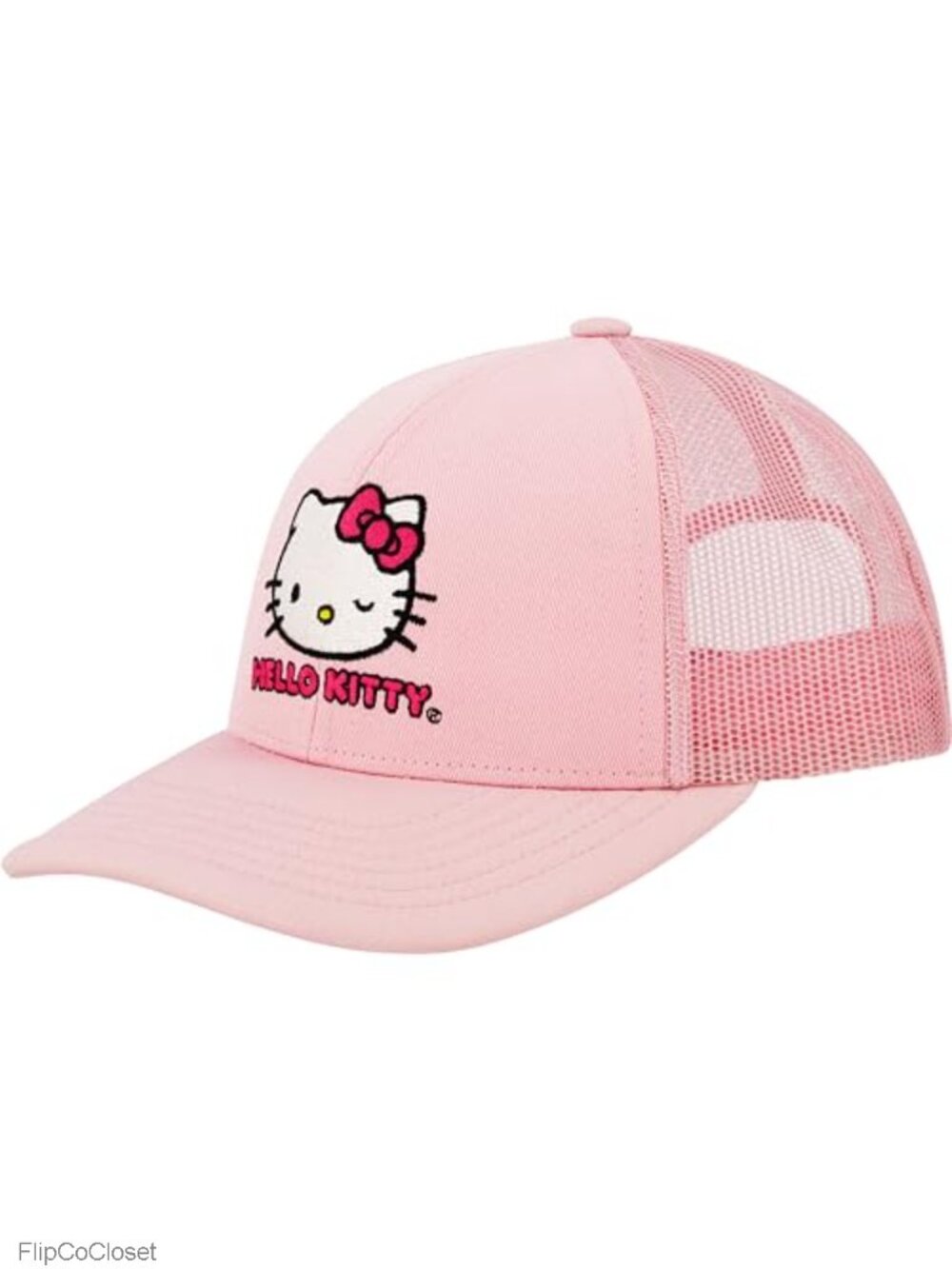 Hello Kitty Adjustable Snapback Baseball Cap with Curved Brim, 100% Cotton